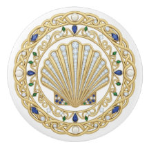 Conchas de mar de cristal dorado gemas gráficas 2D