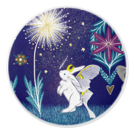 Pomo De Cerámica Conejo de polilla de hada 