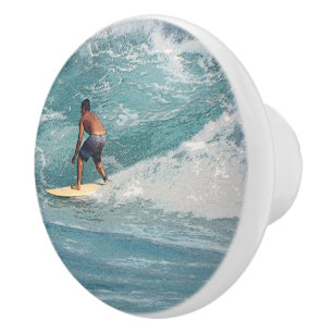 POMO DE CERÁMICA CONOCIMIENTO CERAMICO DECORATIVO/"SURFER RIDING TH