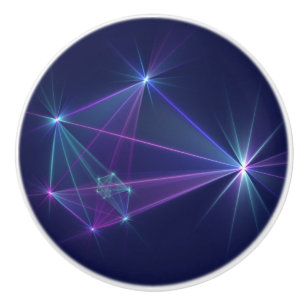 Pomo De Cerámica Constelación, abstracta fantasía de arte fractal