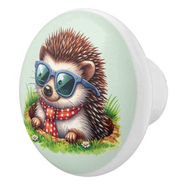 Pomo De Cerámica Cool boys hedgehog Nursery  (Derecha)