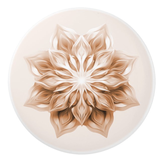 Pomo De Cerámica Copper 3D Mandala Brillante (Anverso)