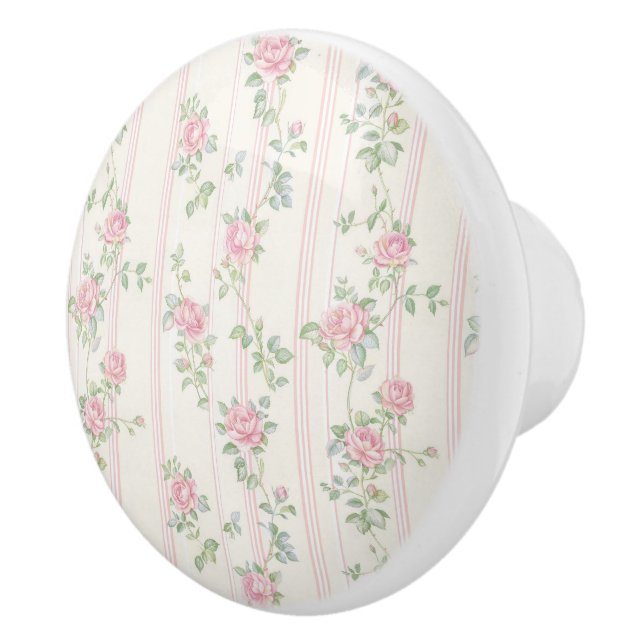 Pomo De Cerámica Coqueta Floral Rosa (Derecha)