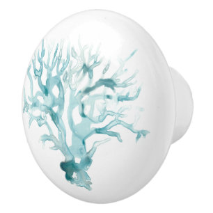 Pomo De Cerámica Coral acuarela - Azul