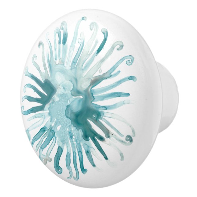 Pomo De Cerámica Coral acuarela - Azul 2 (Derecha)