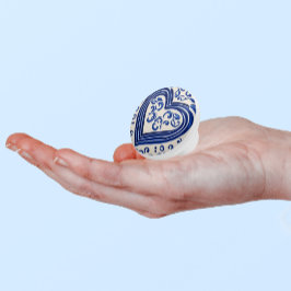 Pomo De Cerámica Corazón azul en holandés estilo pintura de cerámic