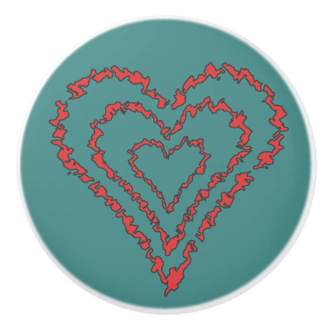 Pomo De Cerámica Corazón de Amor (Anverso)