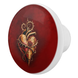 Pomo De Cerámica Corazón de amor y amor apasionado.