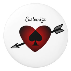 Pomo De Cerámica Corazón de Cupido Pica Negra Thunder_Cove