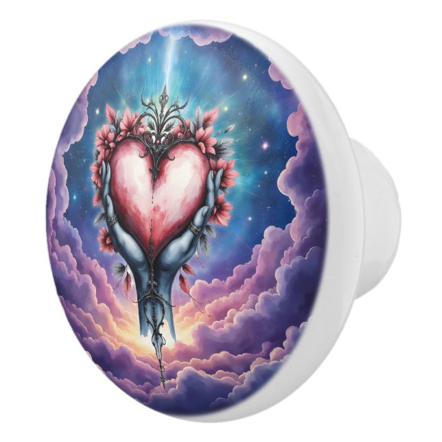 Pomo De Cerámica Corazón de magia tranquila. (Derecha)