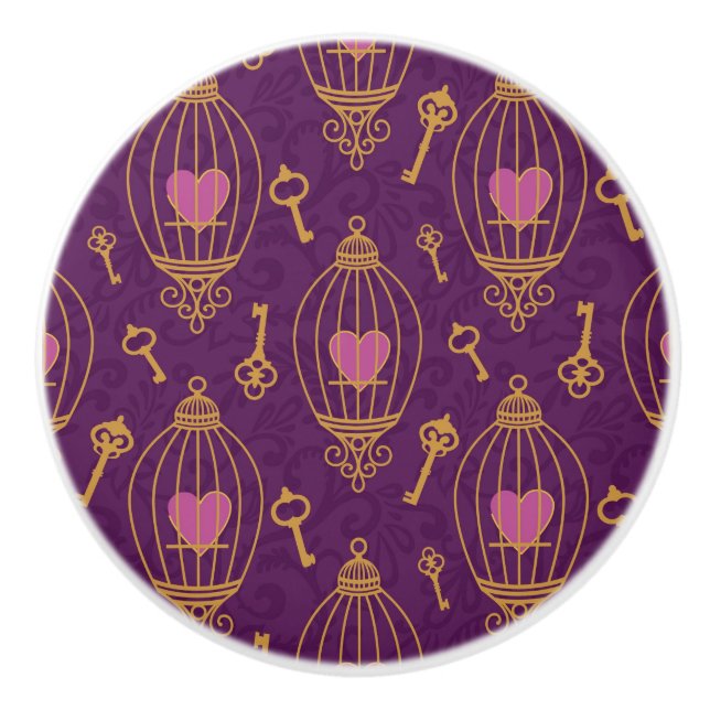 Pomo De Cerámica Corazón-llave-modelo (Anverso)