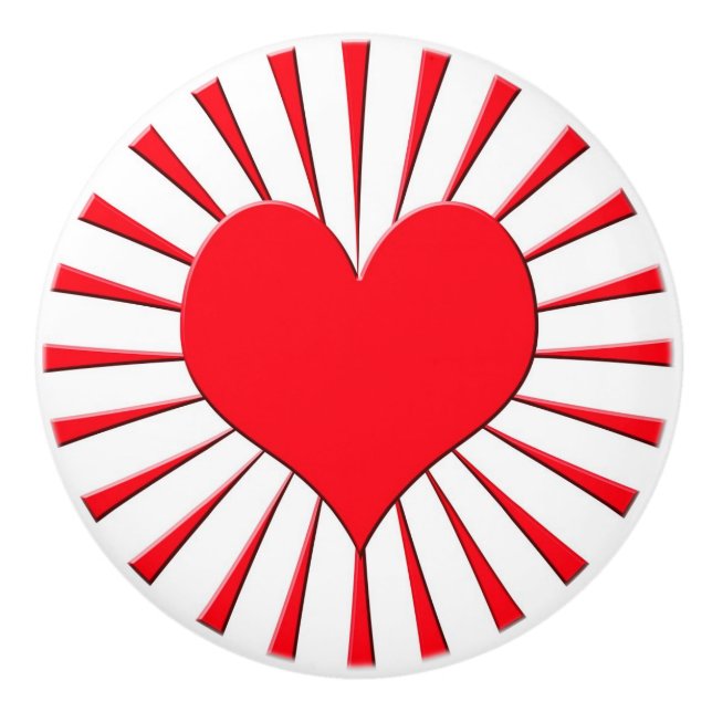 Pomo De Cerámica Corazón rojo (Anverso)
