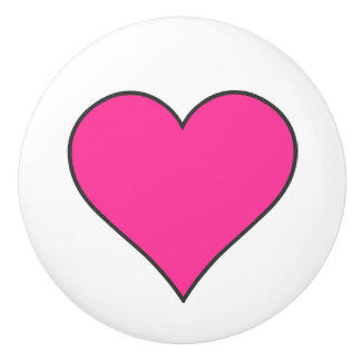 Pomo De Cerámica Corazón rosado/Pomo cerámico