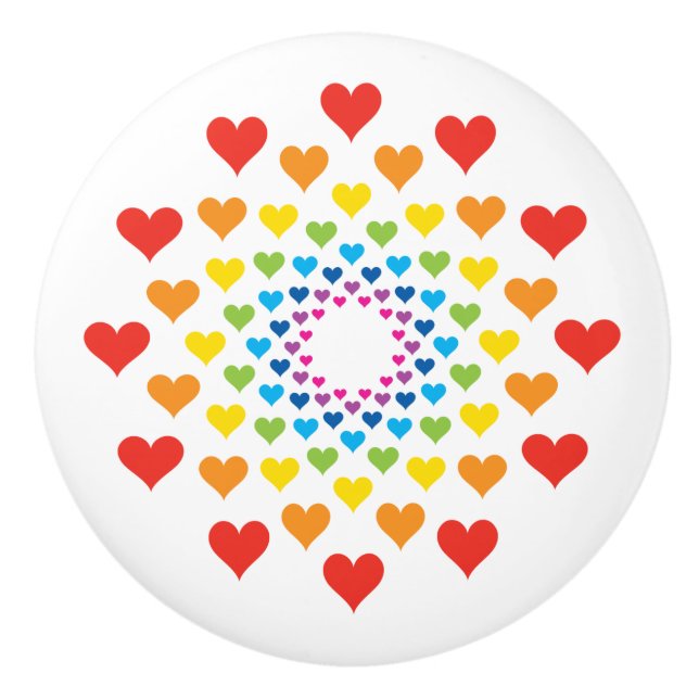 Pomo De Cerámica Corazones alrededor de los corazones (Anverso)