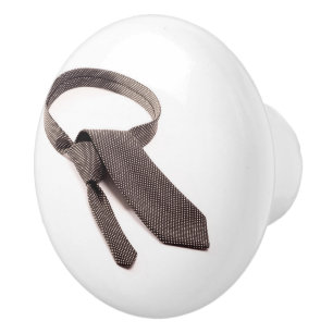 Pomo De Cerámica Corbata blanca y negra