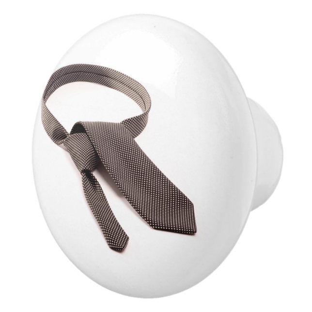 Pomo De Cerámica Corbata blanca y negra (Derecha)