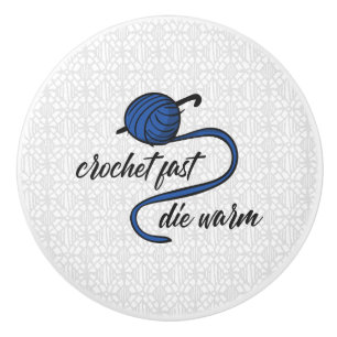 Pomo De Cerámica Cornflower Blue Crochet Fast, muere caliente