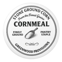Pomo De Cerámica Cornmeal Vintage Typography Ceramic Knob