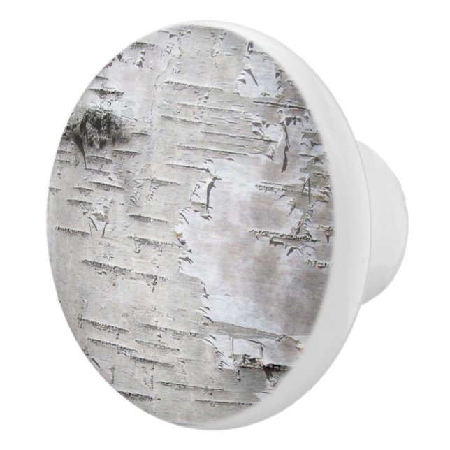 Pomo De Cerámica corteza de abedul blanco rústico natural (Derecha)