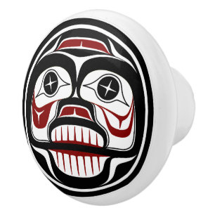 Pomo De Cerámica Costa del Pacífico Noroeste Haida Calavera llorosa