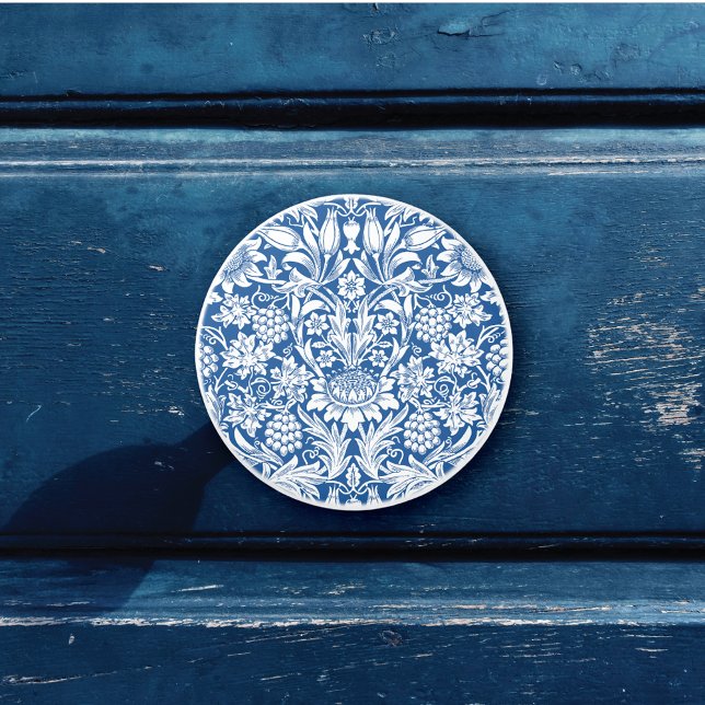 Pomo De Cerámica Country Blue Sunflower Grapes William Morris (Subido por el creador)