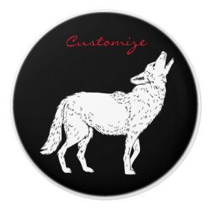 Pomo De Cerámica Coyote Howling Thunder_Cove