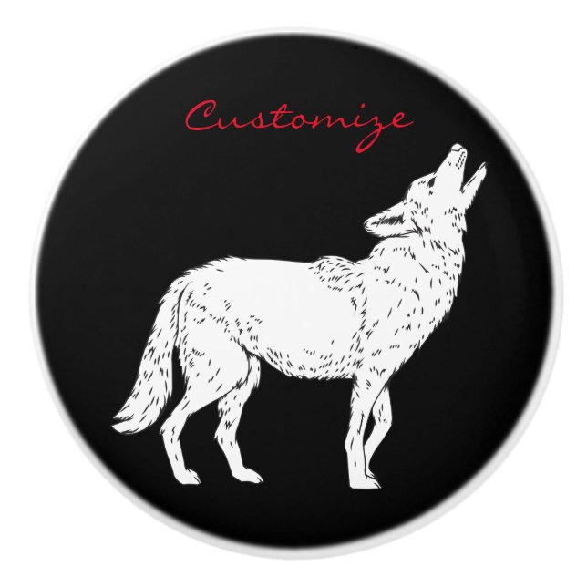 Pomo De Cerámica Coyote Howling Thunder_Cove (Anverso)