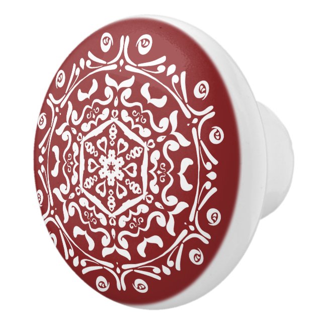 Pomo De Cerámica Cranberry Mandala (Derecha)