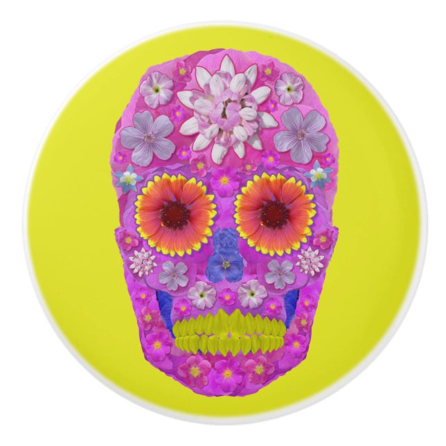Pomo De Cerámica Cráneo 2 de la flor (Anverso)