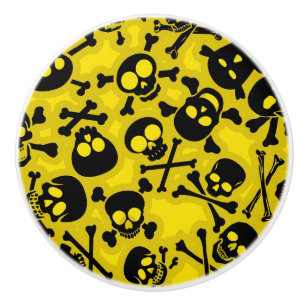 Pomo De Cerámica Cráneo y modelo de la bandera pirata