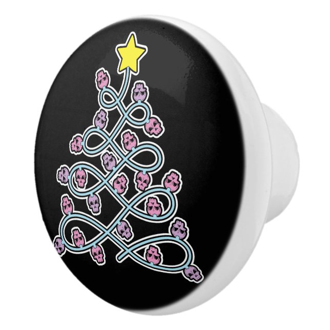 Pomo De Cerámica Cránulos góticos Knob de árbol de Navidad (Derecha)