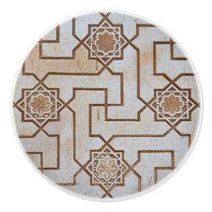 Pomo De Cerámica Cream Arabesque