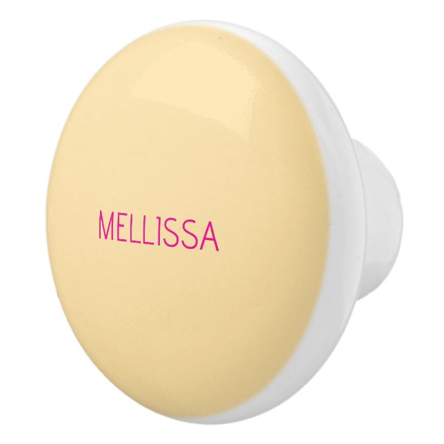 Pomo De Cerámica Cream minimalist custom name  (Derecha)