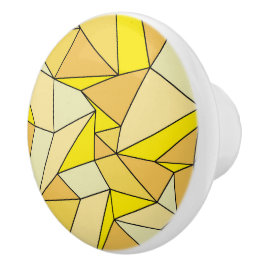 Pomo De Cerámica "Creases" Amarillo