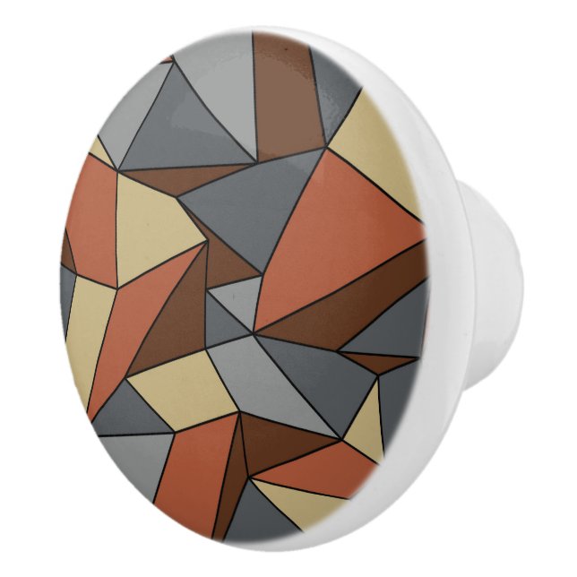 Pomo De Cerámica "Creases" Marrón y Gris (Derecha)