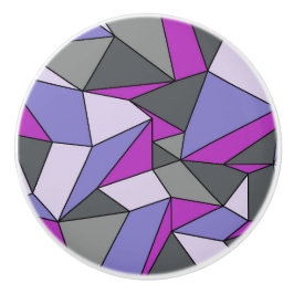 Pomo De Cerámica "Creases" Púrpura, Rosa y Gris