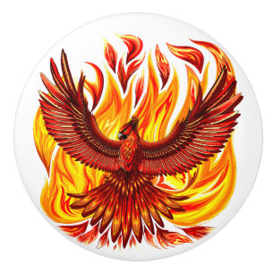 Pomo De Cerámica Creatura mitológica inmortal de Phoenix