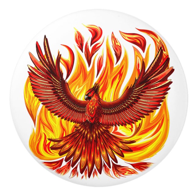 Pomo De Cerámica Creatura mitológica inmortal de Phoenix (Anverso)