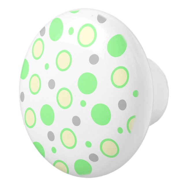 Pomo De Cerámica Crema Geométrica Menta Amarillo  (Derecha)