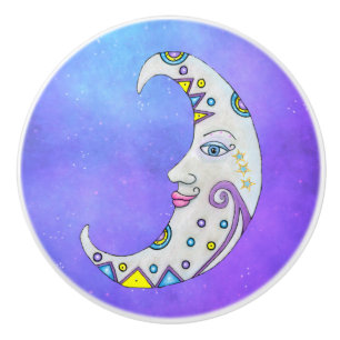 Pomo De Cerámica Crescent Fantasía Moon Decoraciones Coloridas Mora