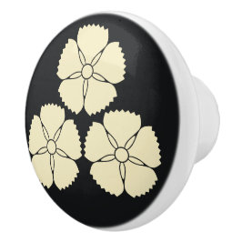 Pomo De Cerámica Crest japonés Kamon del clan Akizuki vintage orien