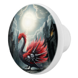 Pomo De Cerámica Crimson Cathedral Swan