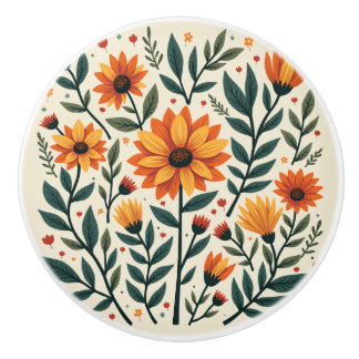 Pomo De Cerámica crisantemo