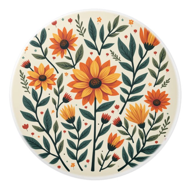 Pomo De Cerámica crisantemo (Anverso)