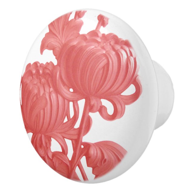 Pomo De Cerámica Crisantemo rosa (Derecha)