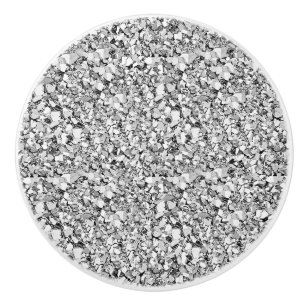 Pomo De Cerámica Cristal de Druzy - color plata