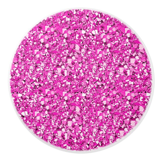 Pomo De Cerámica Cristal de Druzy - rosa del fucsia (Anverso)