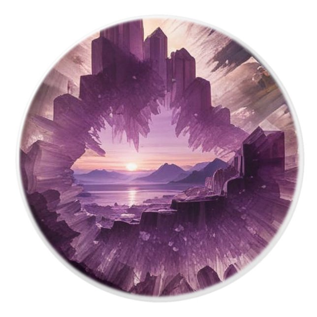 Pomo De Cerámica Cristal Fanrasy Amethyst Jewel Ceramic Knob (Anverso)