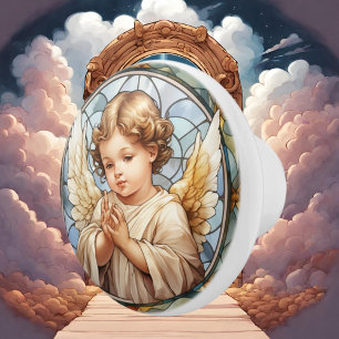 Pomo De Cerámica Cristal fino teñido Ángel Religioso