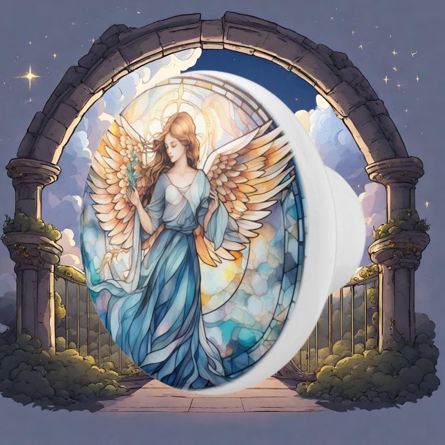 Pomo De Cerámica Cristal fino teñido Ángel Religioso (Subido por el creador)